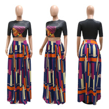 Load image into Gallery viewer, Slit Skirt Print Top Two Piece Set（AY2221）
