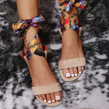 Load image into Gallery viewer, Hot flat print strappy sandal HPSD044
