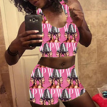 Load image into Gallery viewer, WAP printed vest shorts suit(A11269)
