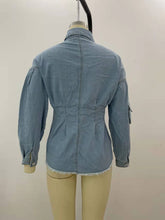 Load image into Gallery viewer, Fashion loose waist mid length denim jacket top（AY1805）
