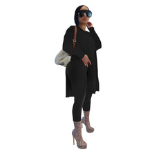 Load image into Gallery viewer, Solid color mid-length slit long-sleeved trousers suit（AY1297）
