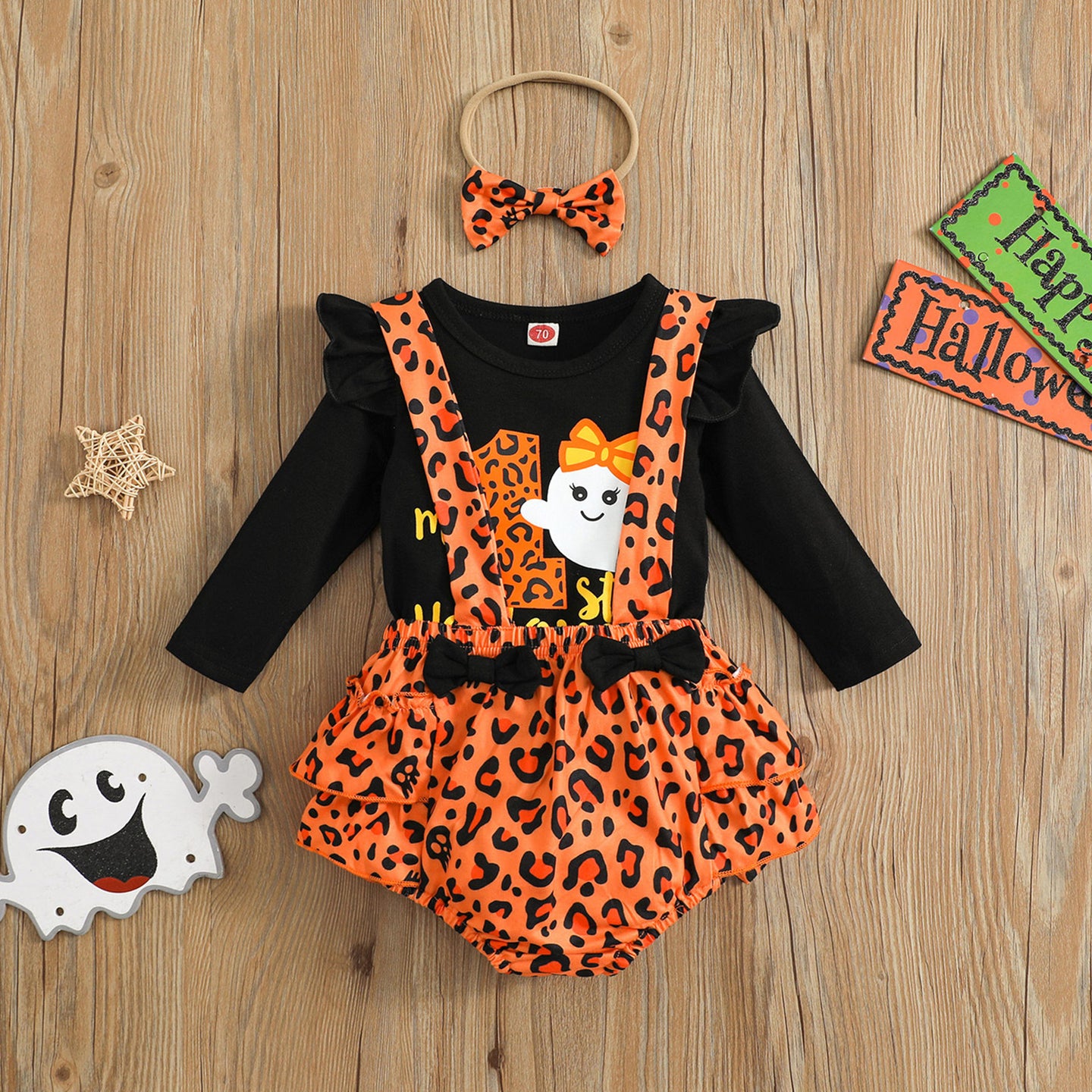 Halloween children's long sleeve + skirt + hair band 3-piece set  AY2441