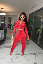 Load image into Gallery viewer, Velour casual hood pleated two-piece set(AY2409)
