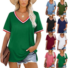 Load image into Gallery viewer, Fashion short sleeve v neck t-shirt（AY1733）
