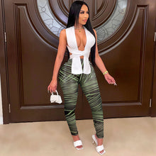 Load image into Gallery viewer, Hot sale sexy wrap chest print trousers set（AY1857）
