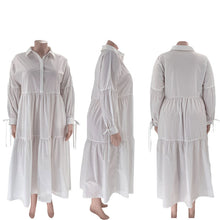 Load image into Gallery viewer, Long sleeve lace up oversize dress(AY2446)
