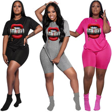 Load image into Gallery viewer, Fashion Solid Color Printed Short Sleeve Casual Suit（AY1958）
