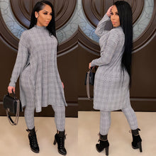 Load image into Gallery viewer, New houndstooth print high neck suit(AY1233)
