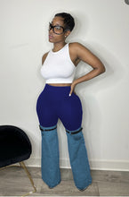 Load image into Gallery viewer, Combination denim micro flared pants AY2734
