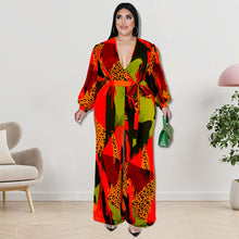 Load image into Gallery viewer, Blocking long sleeve flare pants jumpsuit (AY2407)
