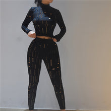 Load image into Gallery viewer, Sexy Hollow Skinny Pants Set（AY1601）
