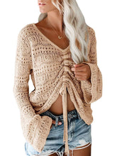 Load image into Gallery viewer, Hollow Flare Sleeve Knit Sweater（AY2355）
