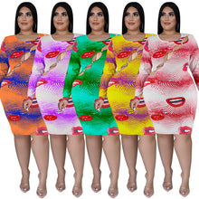 Load image into Gallery viewer, Sexy color lip print cutout dress（AY2504）
