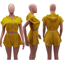 Load image into Gallery viewer, Summer solid Zip Hoodie 2pcs set AY1930

