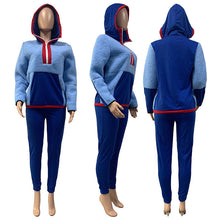 Load image into Gallery viewer, Casual stitching plush two-piece suit（AY1536）
