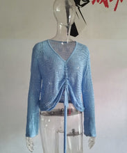 Load image into Gallery viewer, Hollow Flare Sleeve Knit Sweater（AY2355）
