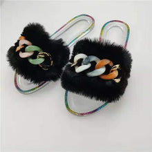 Load image into Gallery viewer, Jelly fluffy  chain slippers（HPSD024）
