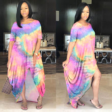 Load image into Gallery viewer, Tie-dye loose multicolor dress AY1164
