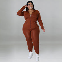 Load image into Gallery viewer, Solid Color Hooded Long Sleeve Pants Suit（AY2312Casual ）
