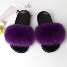 Load image into Gallery viewer, Fashion Solid color fur slippers
