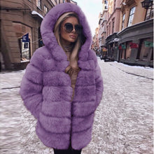 Load image into Gallery viewer, Hot selling imitation fox fur long sleeve big coat(A11242)
