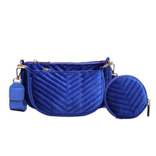 Load image into Gallery viewer, Fashion velvet embroidery diagonal bag three-piece set（AB2058）
