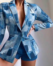 Load image into Gallery viewer, Printed suit jacket and shorts suit （AY2328）
