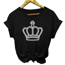 Load image into Gallery viewer, Fashion Round Neck Rhinestone Short Sleeve T-Shirt（AY1798）
