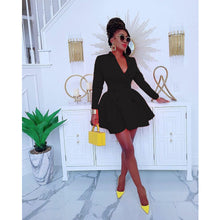 Load image into Gallery viewer, Suit collar pleated irregular one-piece skirt（AY1434）
