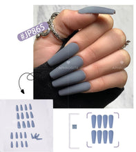 Load image into Gallery viewer, Pure color frosted smooth waterproof fake nails set （1set=24 pcs）
