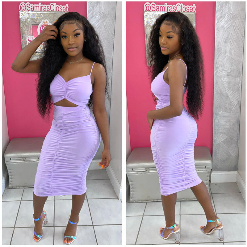 Solid color dress set two piece set AY1915