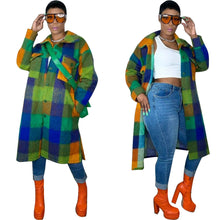 Load image into Gallery viewer, Fashion print plaid long coat（AY2346）
