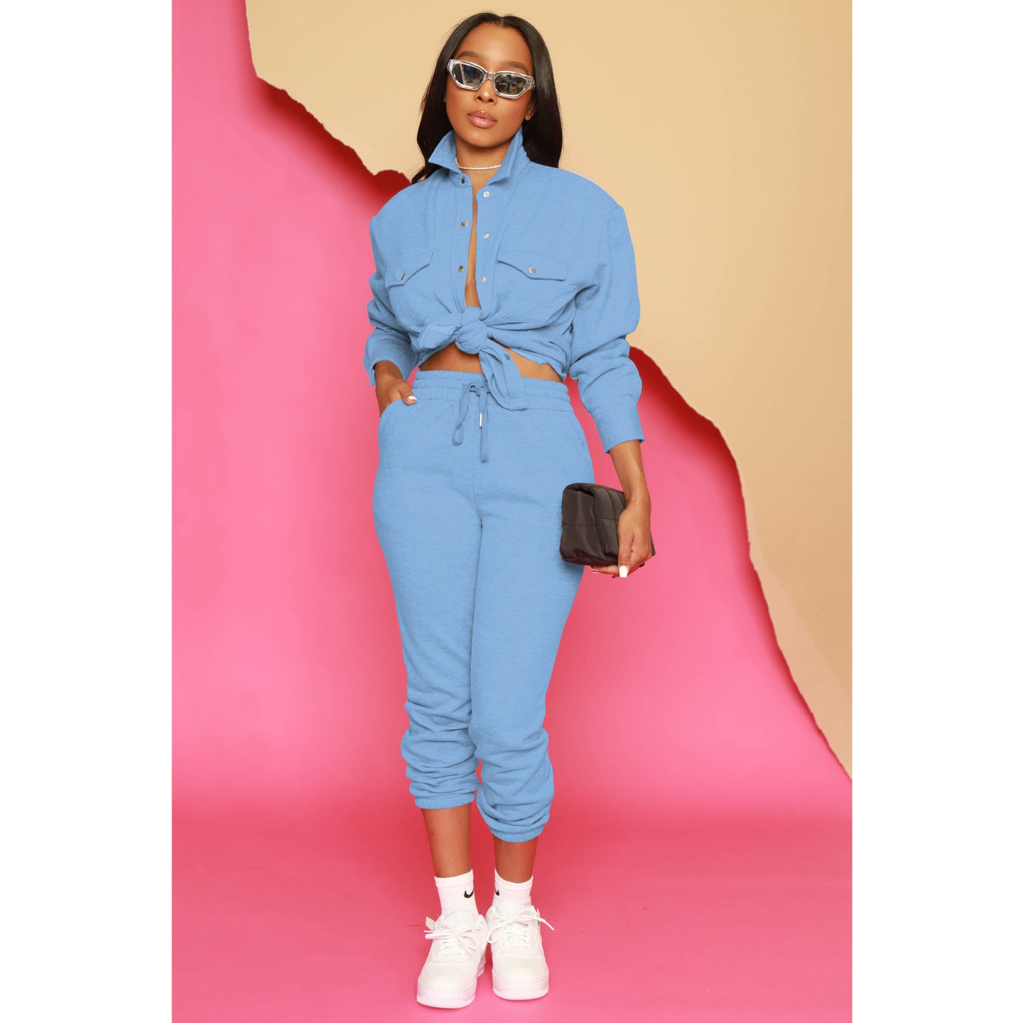Fashion solid color two-piece set(AY2439)
