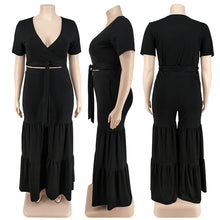 Load image into Gallery viewer, Plus wide leg pants two piece set（AY2110）
