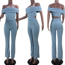 Load image into Gallery viewer, Fashionable one-shoulder flared pants suit（AY1655）
