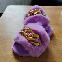 Load image into Gallery viewer, Colorful plush chain slippers（HPSD117）
