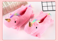 Load image into Gallery viewer, Hot-selling children&#39;s cute unicorn plush slippers（HPSD132）
