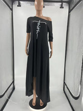 Load image into Gallery viewer, Letter Irregular Off Shoulder Dress（AY2111）
