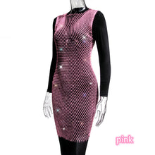 Load image into Gallery viewer, Sexy Rhinestone Mesh Dress (No Lingerie)AY1808
