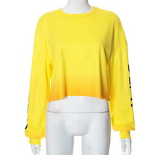 Load image into Gallery viewer, Gradient round neck printed long sleeved T-shirt top(AY2412)
