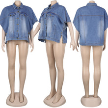 Load image into Gallery viewer, Denim side pockets irregular jacket tops (only VEST)（AY1476）
