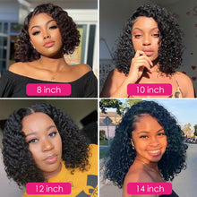 Load image into Gallery viewer, Human hair T-shaped lace bob curly wave wigs（AH5029）
