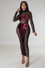 Load image into Gallery viewer, Sequins sexy perspective fashion banquet evening dressAY2650
