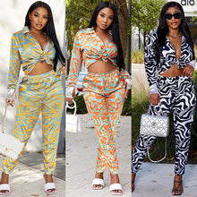 Load image into Gallery viewer, Printed Long Sleeve Shirt Trousers Set（AY2306）
