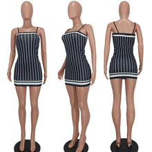 Load image into Gallery viewer, Sexy suspender striped dress（AY2169）
