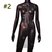 Load image into Gallery viewer, Sexy Rhinestone Mesh Dress (No Lingerie)AY1808
